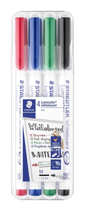 Staedtler WB Marker Lumocolor round 1mm assorted (4)